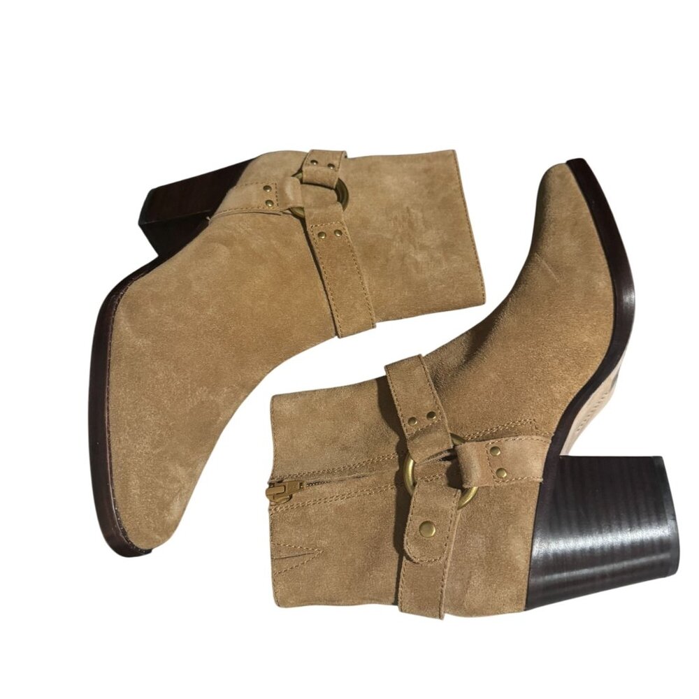 Paige Edie Ankle Boots Womens Brown Suede Leather Square Toe Bootie, Size 9 NWOB - Picture 6 of 10